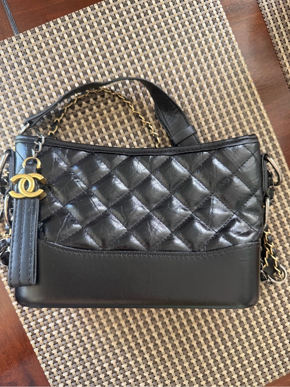 Black Quilted Chain Shoulder Bag